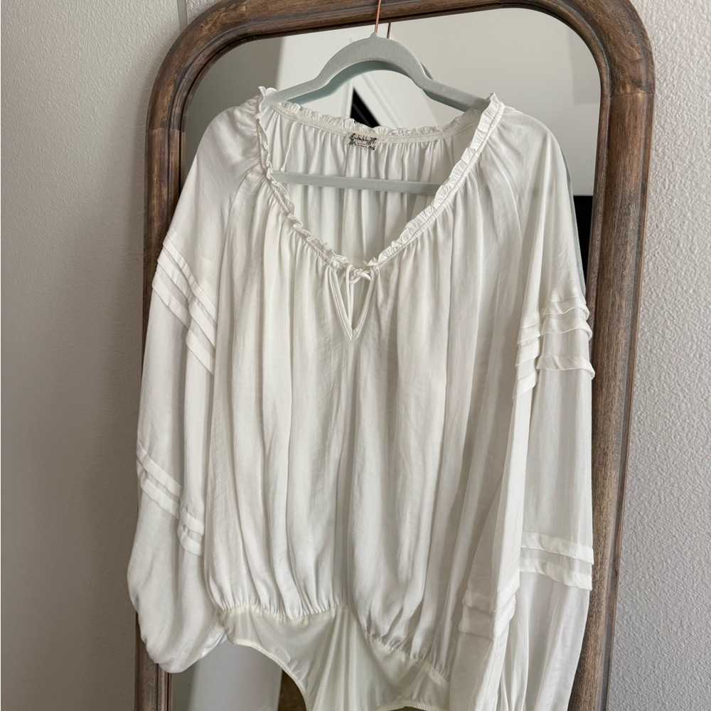 Free People Cream Peasant Blouse